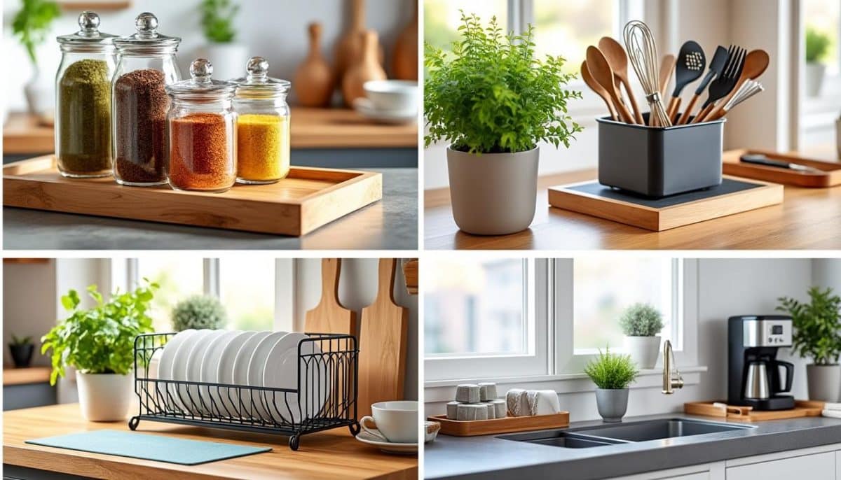 discover four simple and effective kitchen counter organization ideas to create a tidy and functional space quickly. perfect for a cleaner, more organized kitchen!