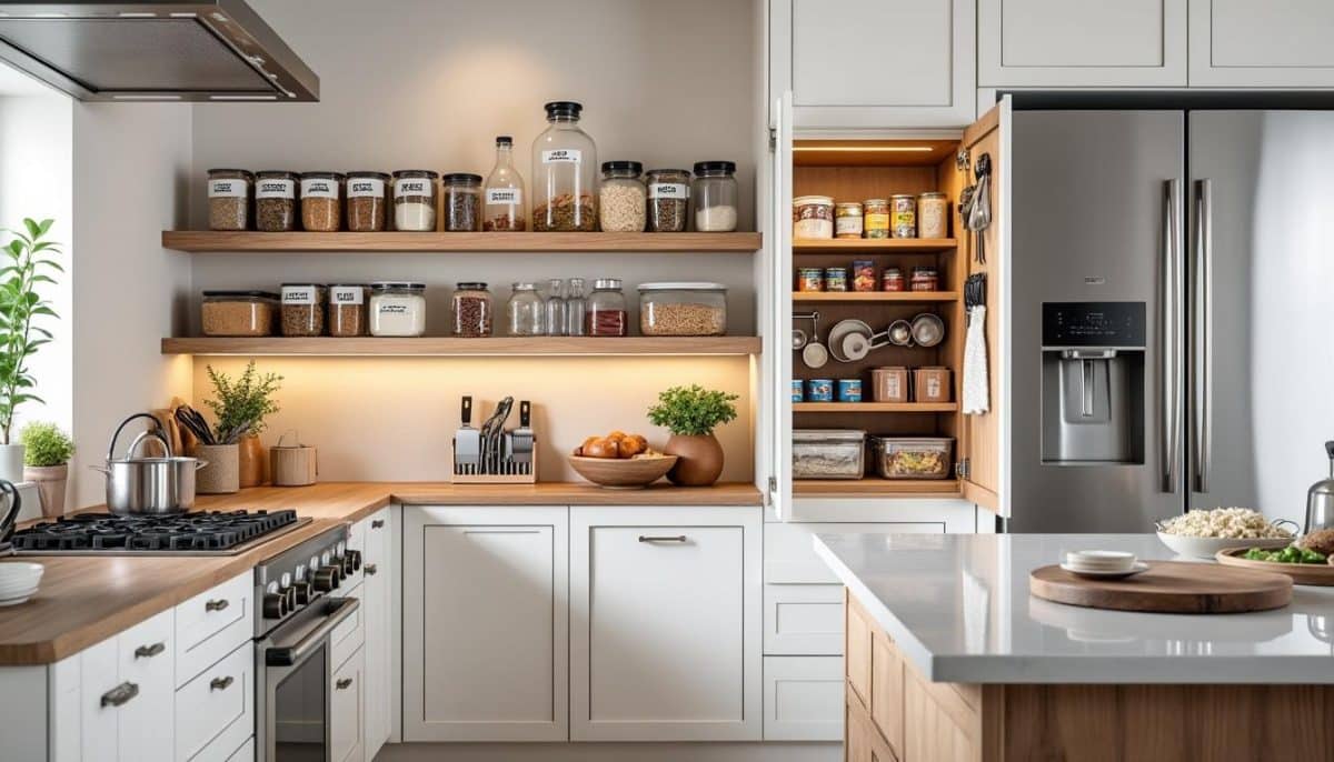 discover 5 smart kitchen organization ideas that instantly double your storage space. maximize every inch and keep your kitchen neat, tidy, and efficient with these practical tips.