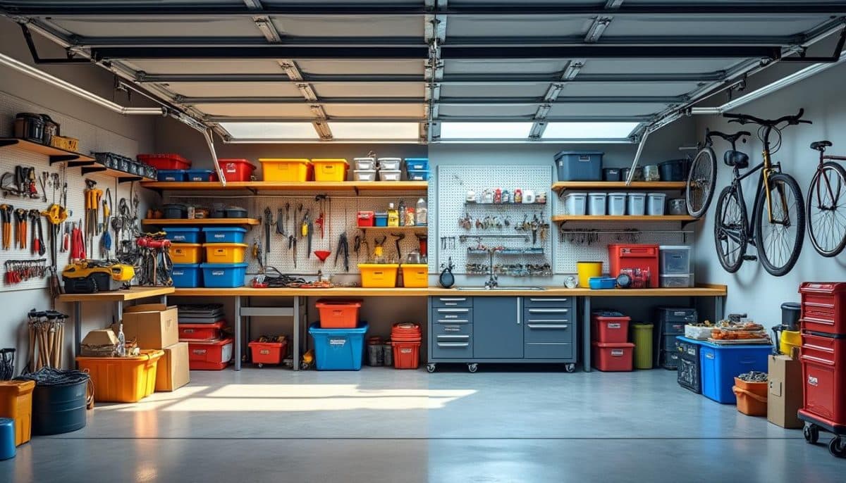 discover 7 quick and easy storage hacks to transform your messy garage into an organized, clutter-free space. perfect for maximizing garage storage and keeping everything in its place.