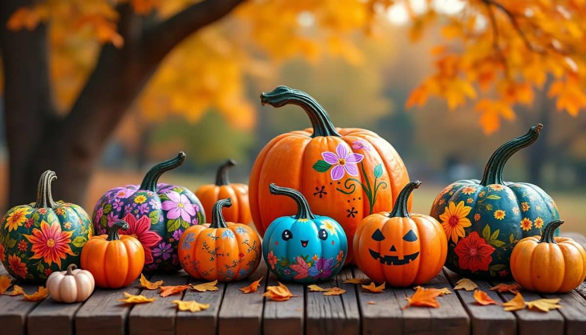 discover fun and creative painted pumpkin ideas that avoid the mess of carving. perfect for quick, colorful fall decor and safe, kid-friendly halloween decorations!