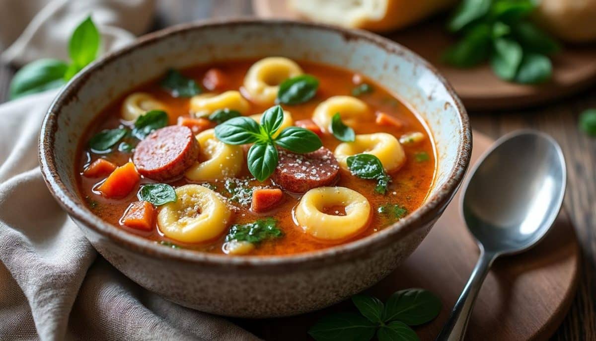 discover the ultimate comfort food with our italian sausage tortellini soup recipe. packed with savory sausage, cheesy tortellini, and rich flavors, this easy-to-make soup is perfect for cozy dinners or family gatherings.