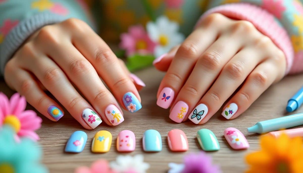 discover fun and colorful kids spring into school nail ideas! perfect for back-to-school season, these cute nail designs add a playful touch to your child's style. easy, safe, and creative options for little hands.