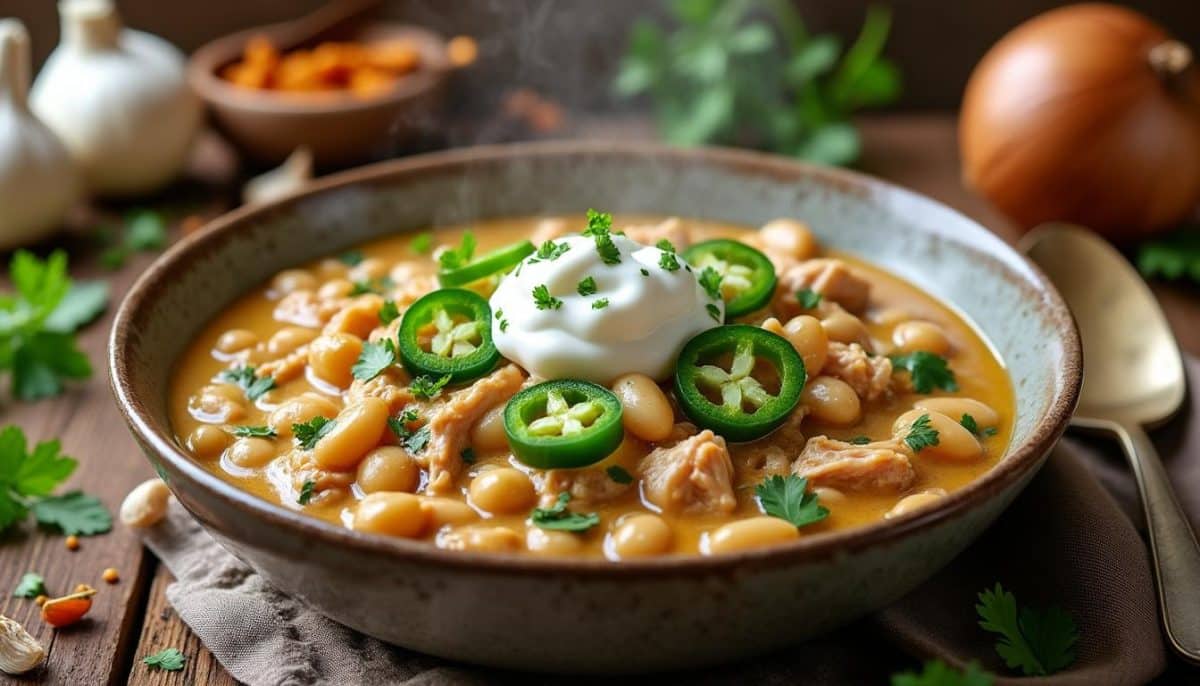 discover the creamiest white chicken chili recipe ever! packed with tender chicken, white beans, and rich flavors, this easy homemade chili is guaranteed to impress and tastes even better than your favorite restaurant’s.