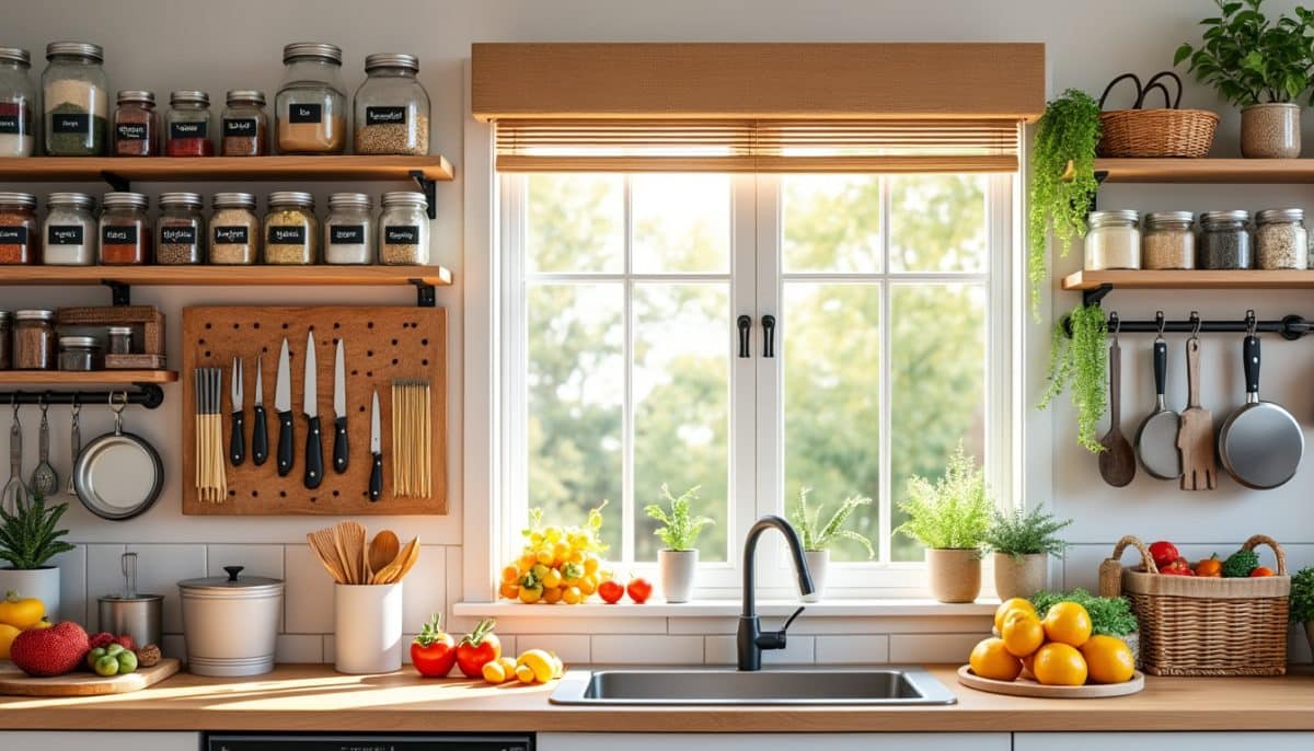 discover 12 diy kitchen organization projects that are easy to make and truly effective. maximize your space, reduce clutter, and keep your kitchen functional with these smart and creative solutions!