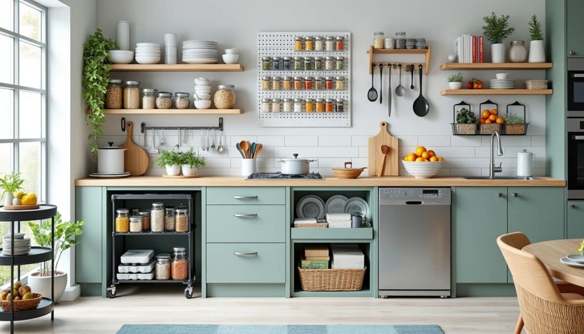discover 12 creative kitchen organization ideas suitable for every budget. transform your cooking space with affordable tips to keep your kitchen tidy, functional, and stylish.