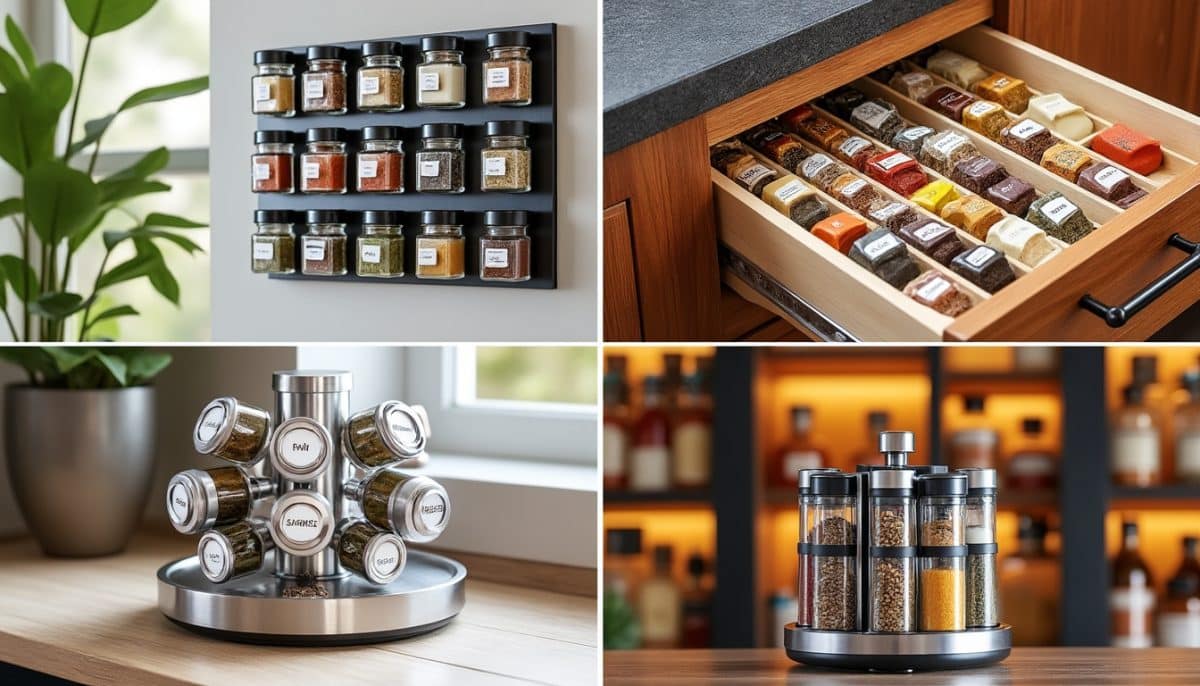 discover 4 quick and easy kitchen spice storage solutions to keep your spices organized, accessible, and fresh. perfect ideas for a clutter-free countertop or pantry.