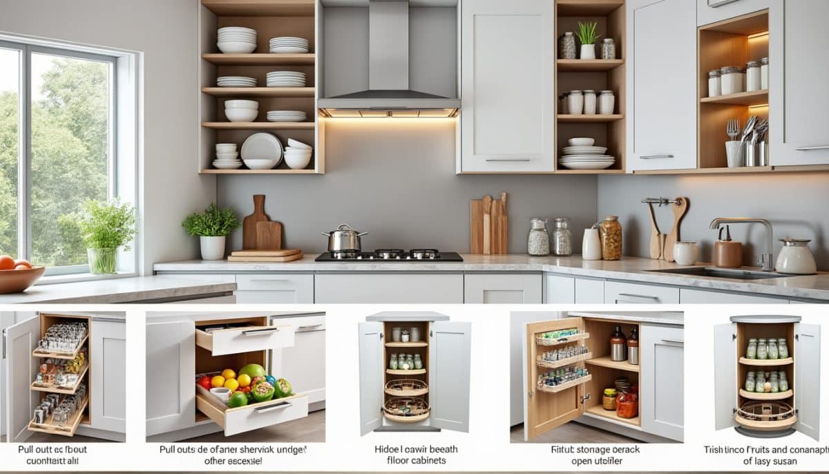 discover 6 quick and creative kitchen cabinet storage ideas to maximize your space, keep your kitchen organized, and make cooking more efficient.