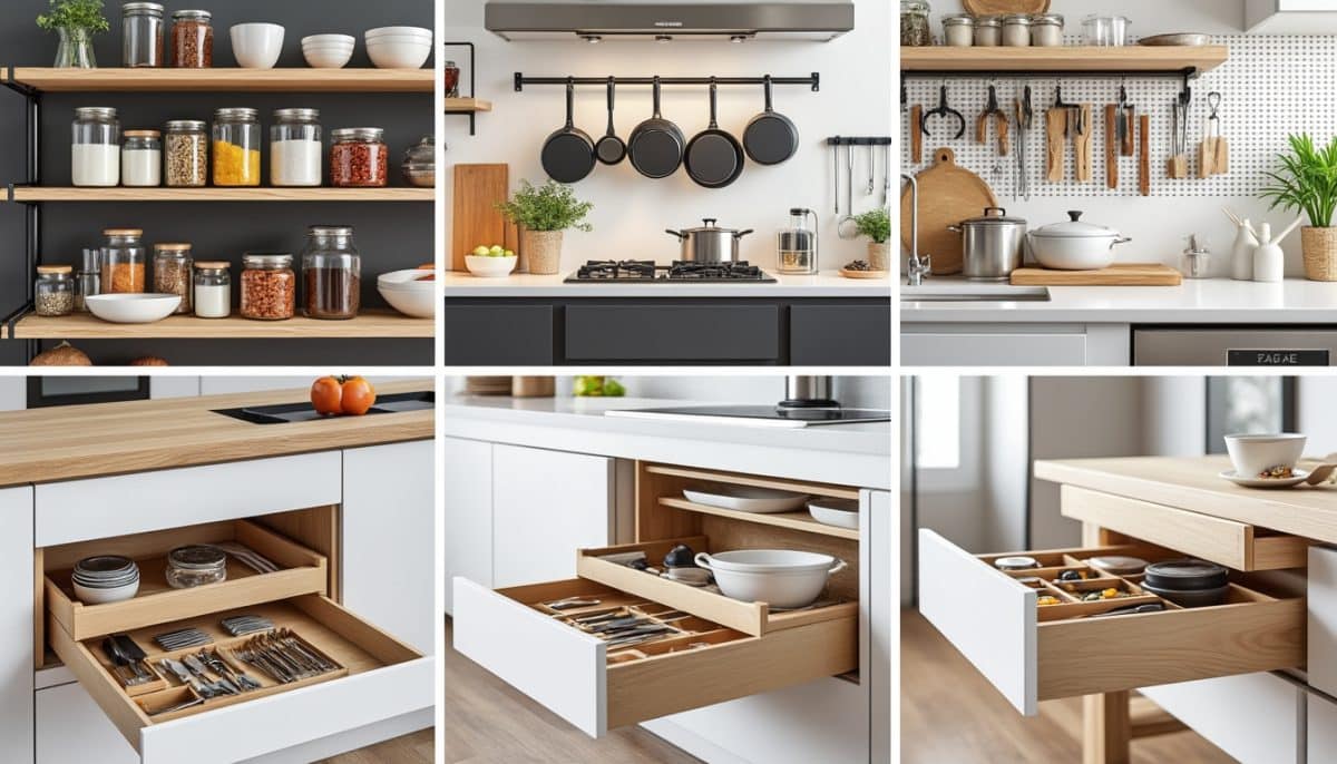 discover 6 quick and easy kitchen organization tips that instantly double your space. transform your kitchen into a clutter-free, efficient area with these smart storage solutions.