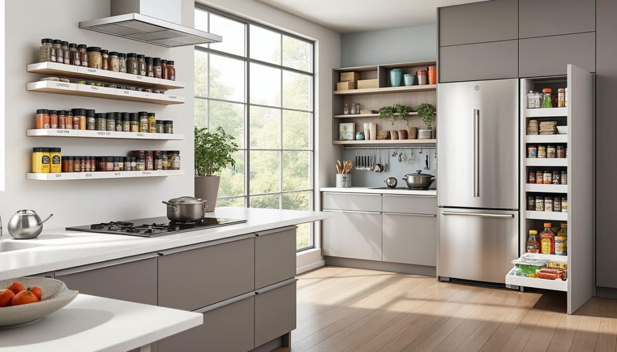 discover 7 quick kitchen storage ideas to streamline your space and save time. perfect solutions for busy schedules to keep your kitchen organized and clutter-free.