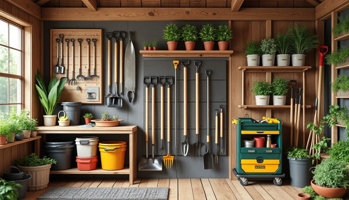 discover 7 smart shovel and rake storage ideas to keep your tools organized, easily accessible, and your garage or shed clutter-free.