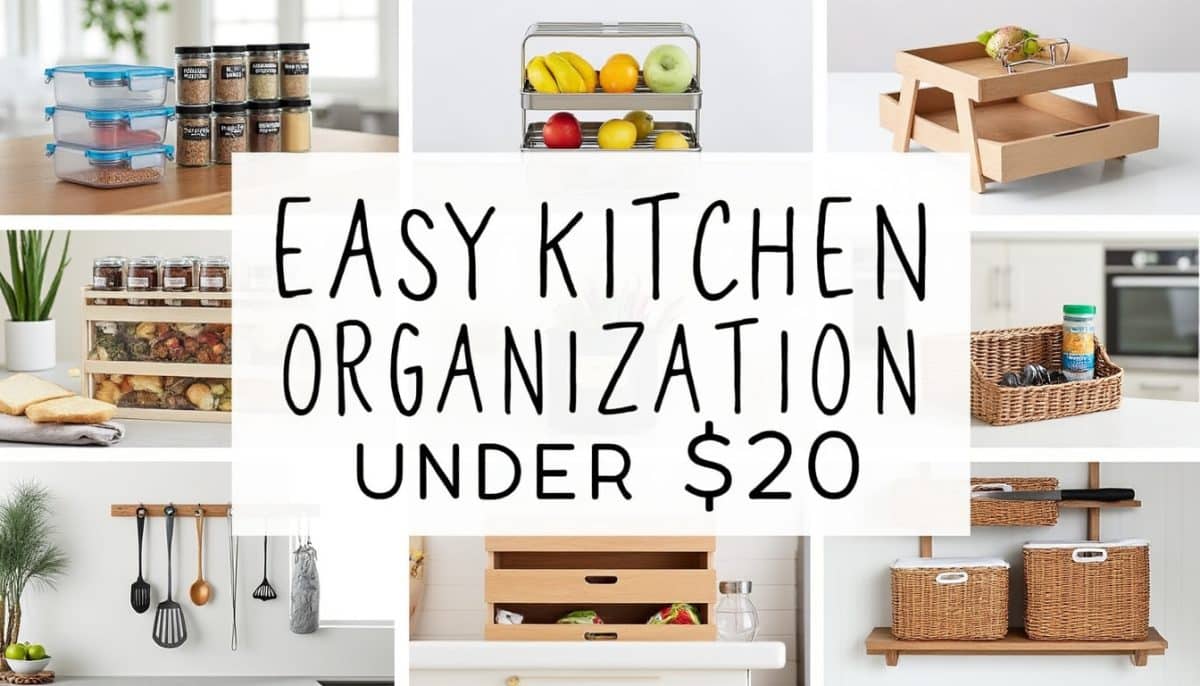 discover 8 easy and affordable kitchen organization ideas, all under $20, to maximize your space and keep your kitchen clutter-free and stylish.