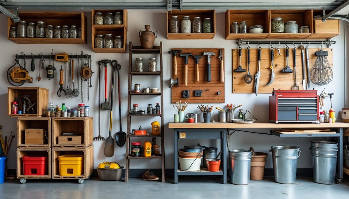 discover 8 creative and budget-friendly homemade garage storage ideas using items you already have at home. get organized without spending a dime!