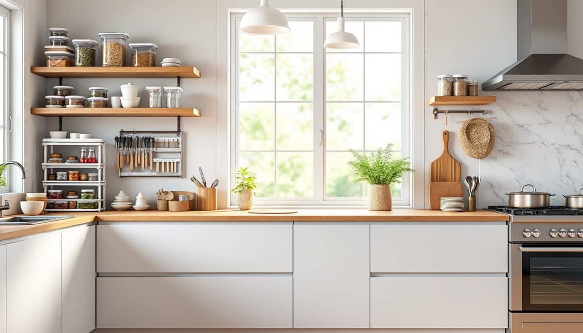 discover 9 affordable small kitchen organization ideas under $30 to maximize your space and keep everything tidy. perfect for small apartments and busy cooks!