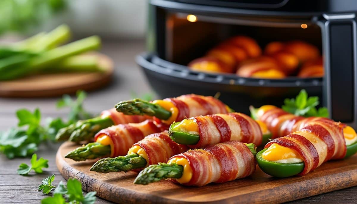 discover a delicious gluten-free twist with our air fryer bacon wrapped everything recipe. crispy, flavorful, and easy to make—perfect for snacks, parties, or keto meals!