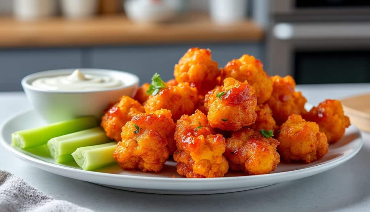 discover spicy hot air fryer gluten-free cauliflower wings – a healthy, crispy, and delicious plant-based appetizer or snack that's perfect for any occasion. easy to make, full of bold flavor, and completely gluten-free!