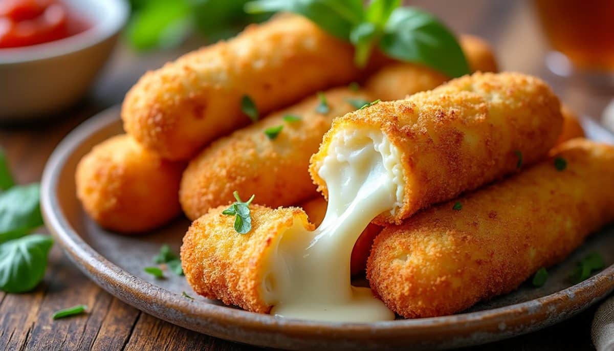 enjoy crispy, gluten-free mozzarella sticks with a gooey center made easily in your air fryer. perfect for snacks, parties, or a quick appetizer everyone will love!