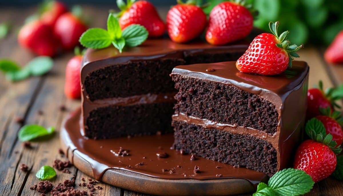 indulge in our irresistibly moist gluten-free chocolate cake—so rich and delicious, no one will ever guess it's gluten-free! perfect for any celebration or sweet craving.