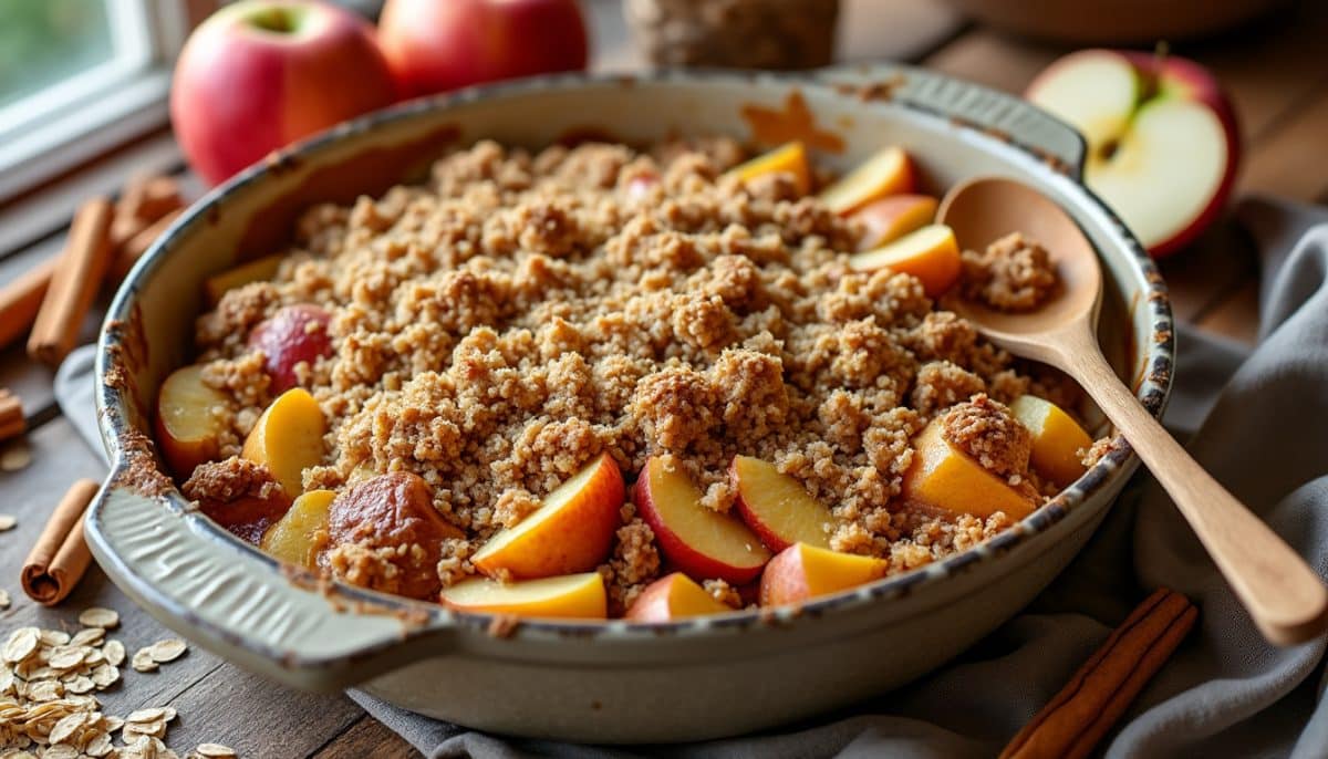 discover a delicious gluten-free apple crisp with a crunchy oat topping. enjoy this easy, homemade dessert packed with fresh apples and warm spices, perfect for any occasion.