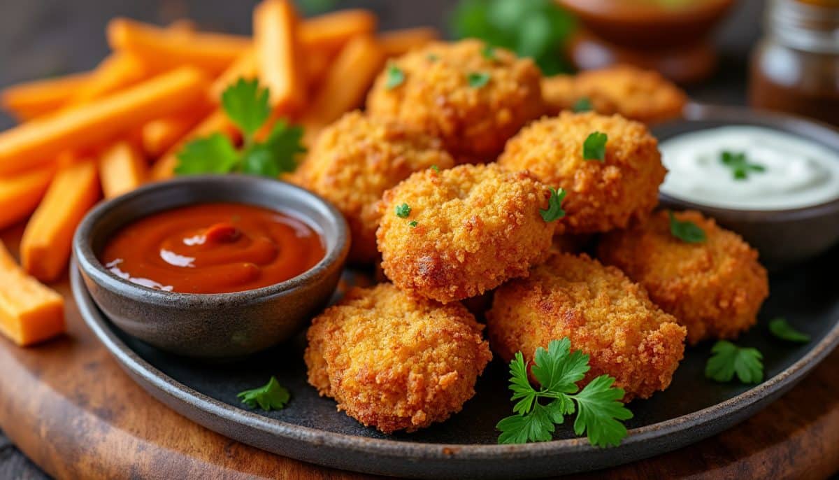 discover the best gluten-free chicken nuggets with this crunchy homemade recipe. easy to make and perfect for a healthy, delicious family meal!