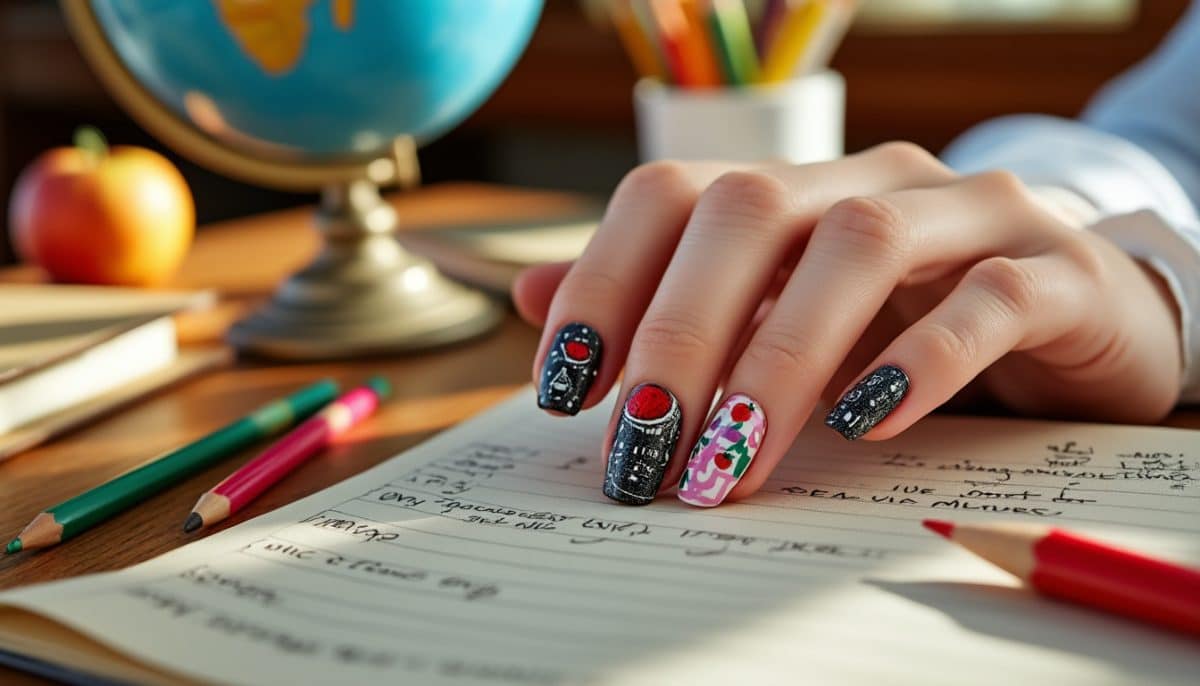 explore creative and fun back to school nail designs perfect for teachers! find inspiration for classroom-themed nails, easy diy tutorials, and stylish ideas to welcome the new school year.
