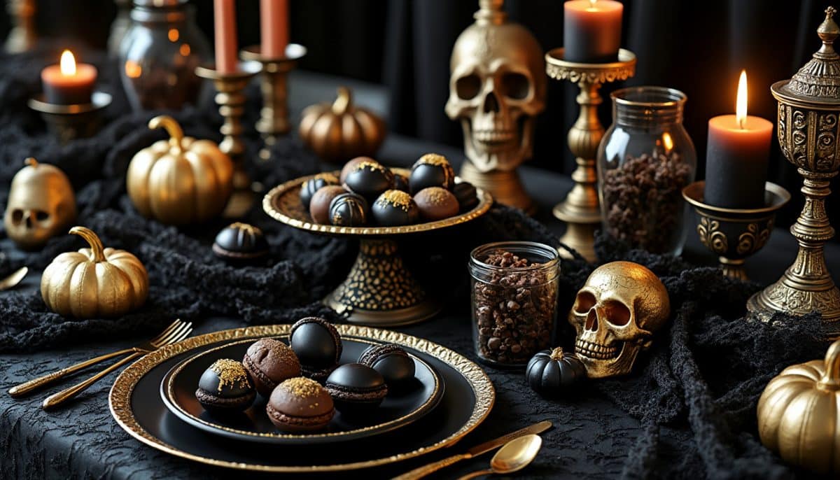 discover 25 stunning black and gold halloween decorations to achieve a budget-friendly gothic chic look. elevate your spooky season with elegant, affordable ideas for a stylish haunted home.