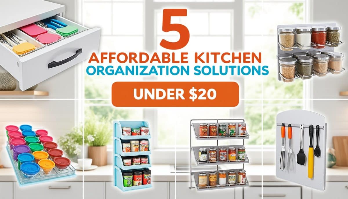 discover 5 quick and budget-friendly kitchen organization ideas under $20 to maximize your space and keep your kitchen tidy and efficient.