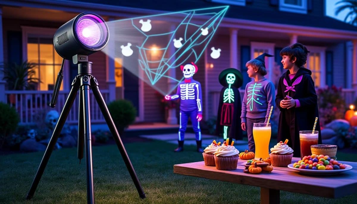 discover our adjustable halloween projector tripods, designed for stability and versatility. perfect for setting up your spooky outdoor or indoor displays with ease!