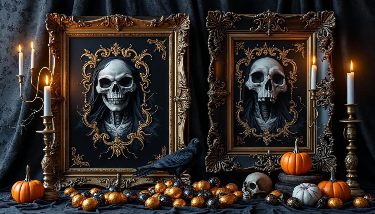 discover elegant baroque halloween frames in stunning black and gold, perfect for adding a touch of luxury and spooky sophistication to your holiday decor, invitations, and creative projects.