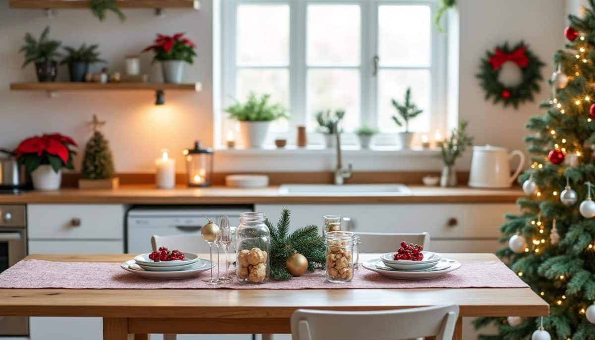 discover stylish christmas kitchen decor ideas that add festive cheer without taking up valuable space. perfect for a functional and beautifully decorated holiday kitchen.
