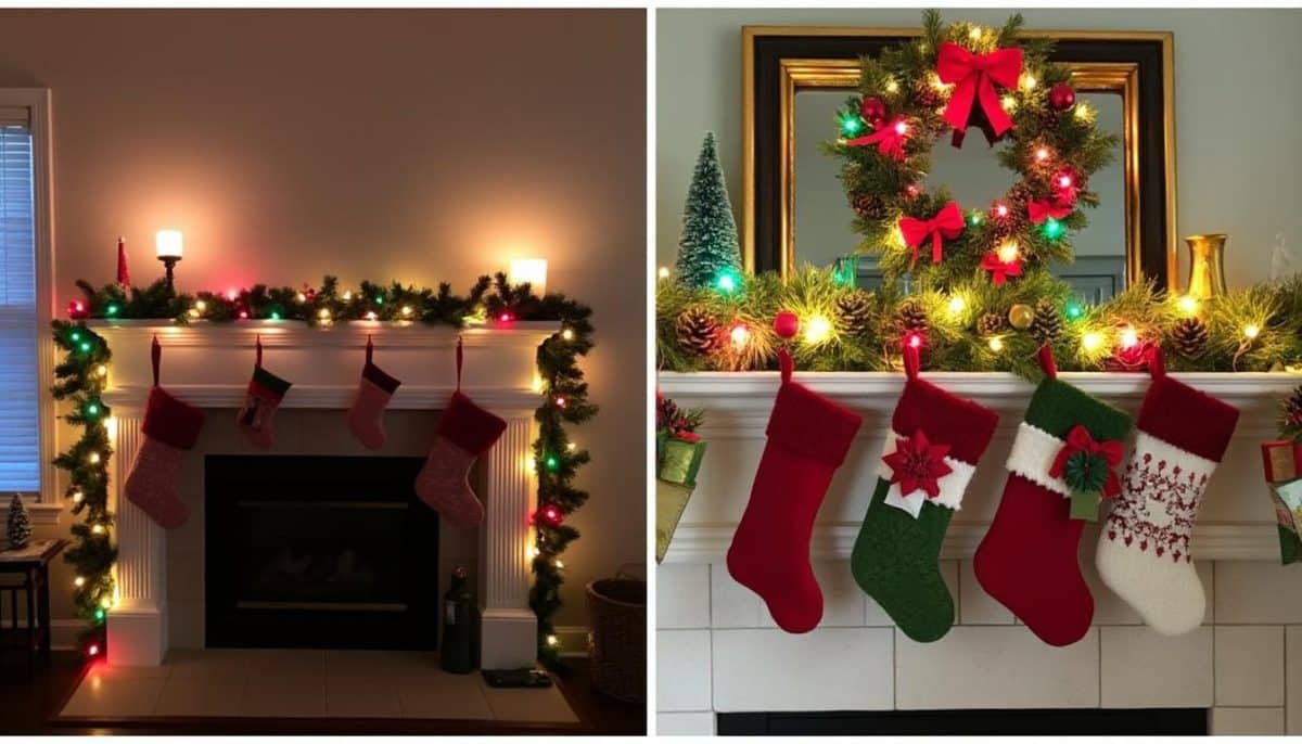 discover stunning before and after transformations of christmas mantels. get inspired with creative decor ideas to make your fireplace the festive centerpiece of your home this holiday season!