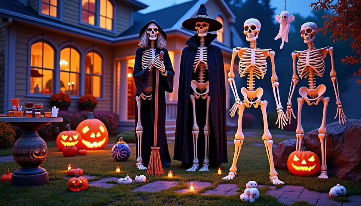 transform your home this spooky season with giant halloween skeletons for your yard and facade. discover the best oversized skeleton decorations to impress your neighbors and elevate your halloween display!