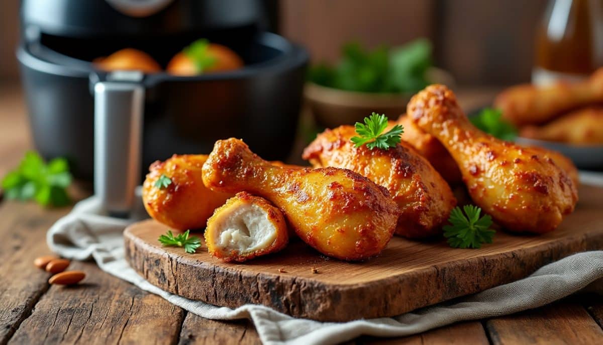 discover how to make gluten-free air fryer chicken drumsticks that are juicy, flavorful, and fall-off-the-bone tender. perfect for a quick and healthy dinner, ready in minutes!