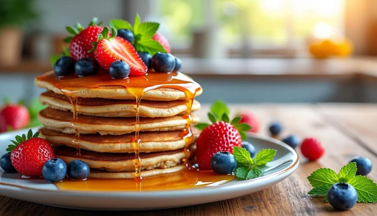 enjoy a heart-healthy breakfast with our gluten-free flaxseed meal pancakes. packed with nutrients, these fluffy pancakes are perfect for a wholesome and delicious start to your day.