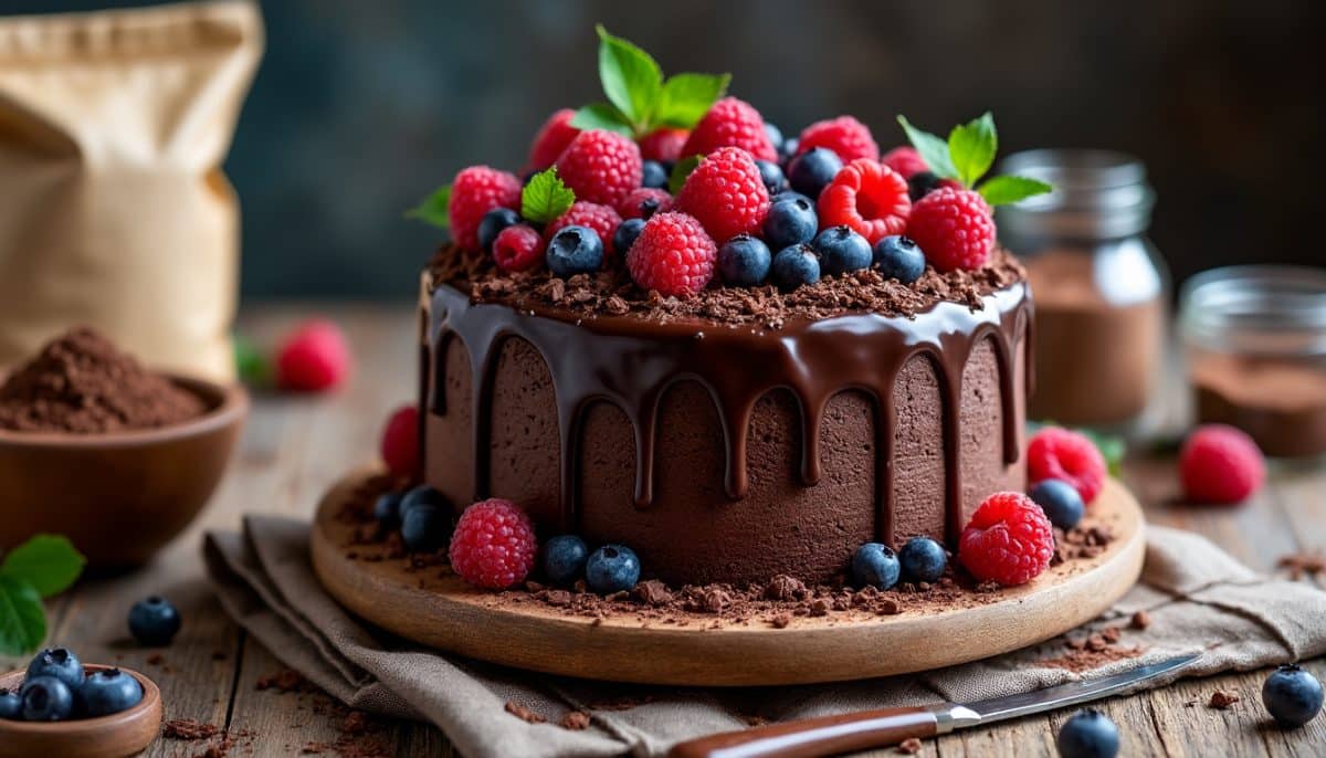 indulge in a rich, fudgy chocolate cake made with gluten-free sorghum flour. perfect for chocolate lovers seeking a delicious, allergy-friendly dessert that's moist, decadent, and easy to make.