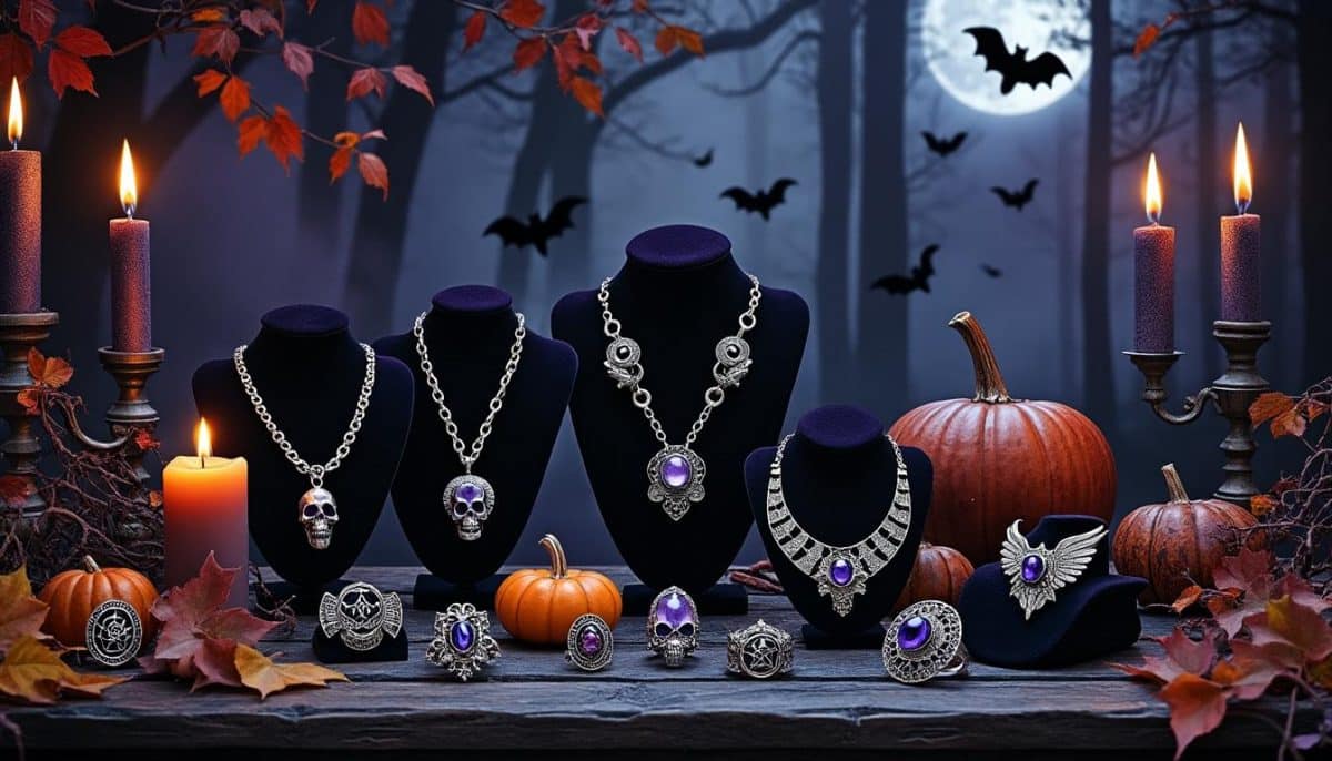 discover our unique collection of gothic halloween jewelry, featuring stunning necklaces, rings, and brooches. perfect accessories to complete your spooky look and add a touch of dark elegance to your halloween outfit.