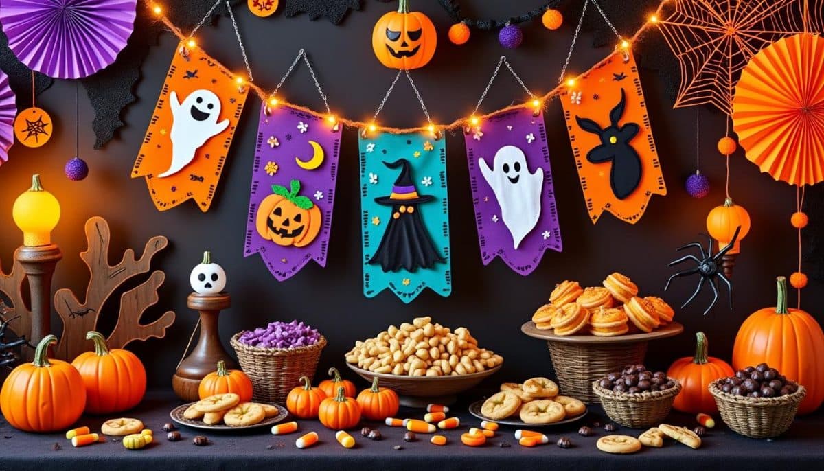 discover creative halloween banners made from felt fabric or paper. perfect for decorating your home, parties, or classrooms with festive and spooky flair!