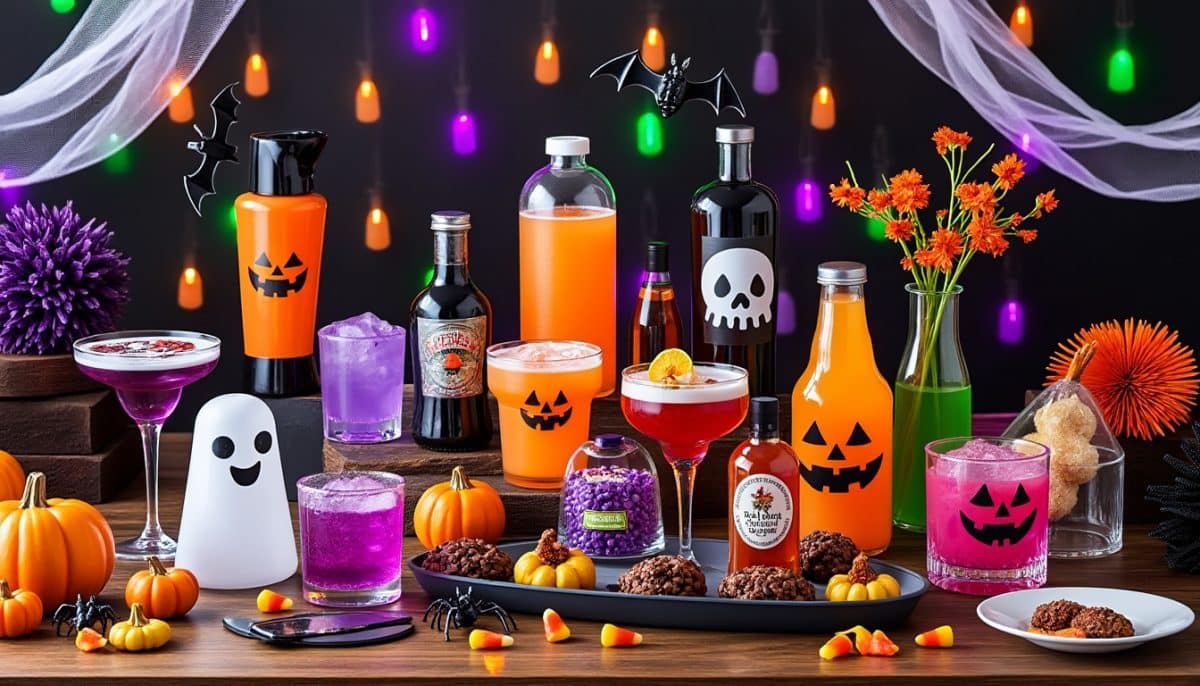 elevate your spooky celebrations with our halloween bar kit! includes themed glasses, unique ice molds, and delicious syrups—everything you need for hauntingly fun drinks and unforgettable parties.