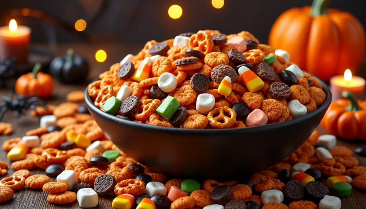 discover a dangerously delicious halloween chex mix you won’t be able to stop snacking on! packed with sweet and salty flavors, it’s the ultimate crowd-pleaser for your spooky celebrations.