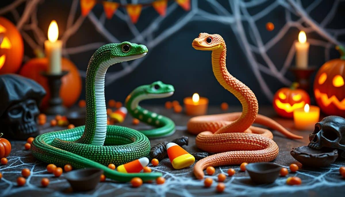spook up your halloween décor with realistic flexible replicas of snakes and lizards! perfect for pranks, party favors, and haunted house decorations. safe and fun for kids and adults alike.