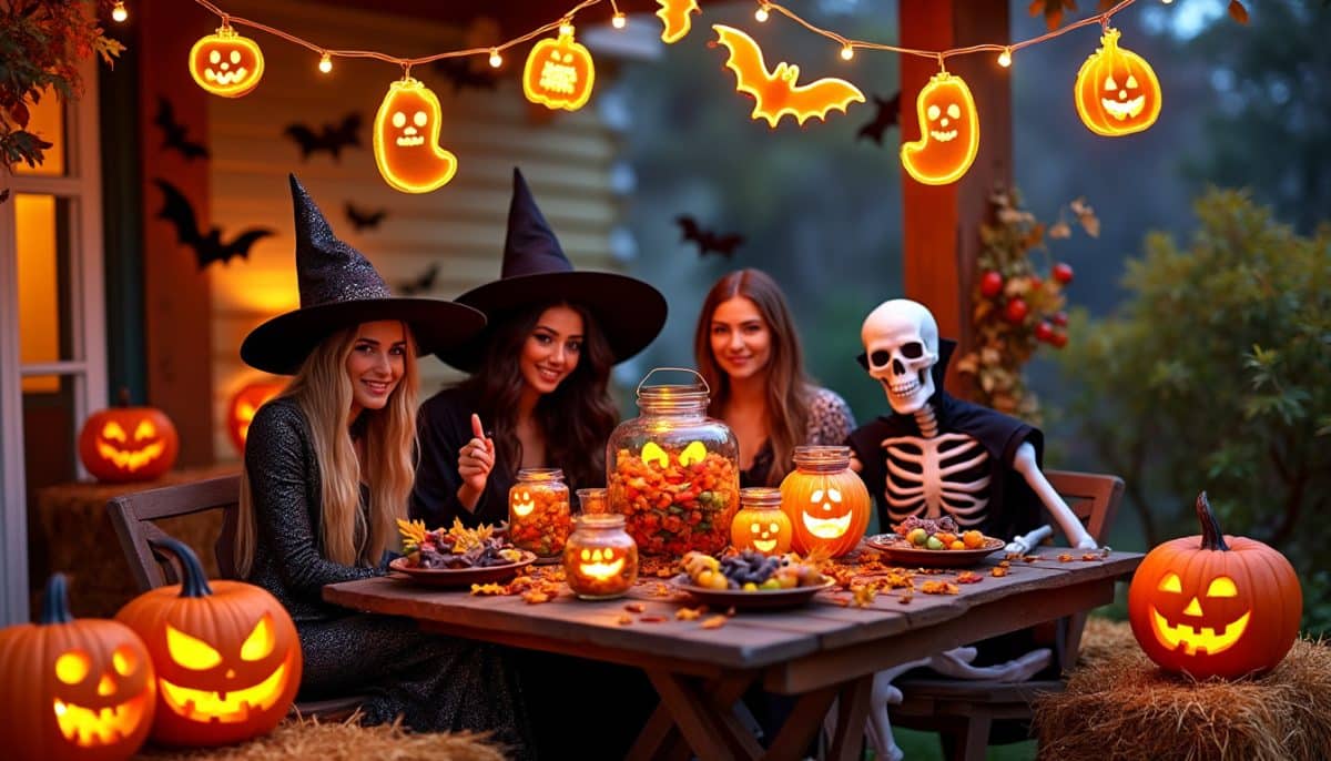 illuminate your halloween with enchanting string lights! choose from copper wire cord or solar-powered options to create a spooky and festive atmosphere. perfect for indoor and outdoor decorations.