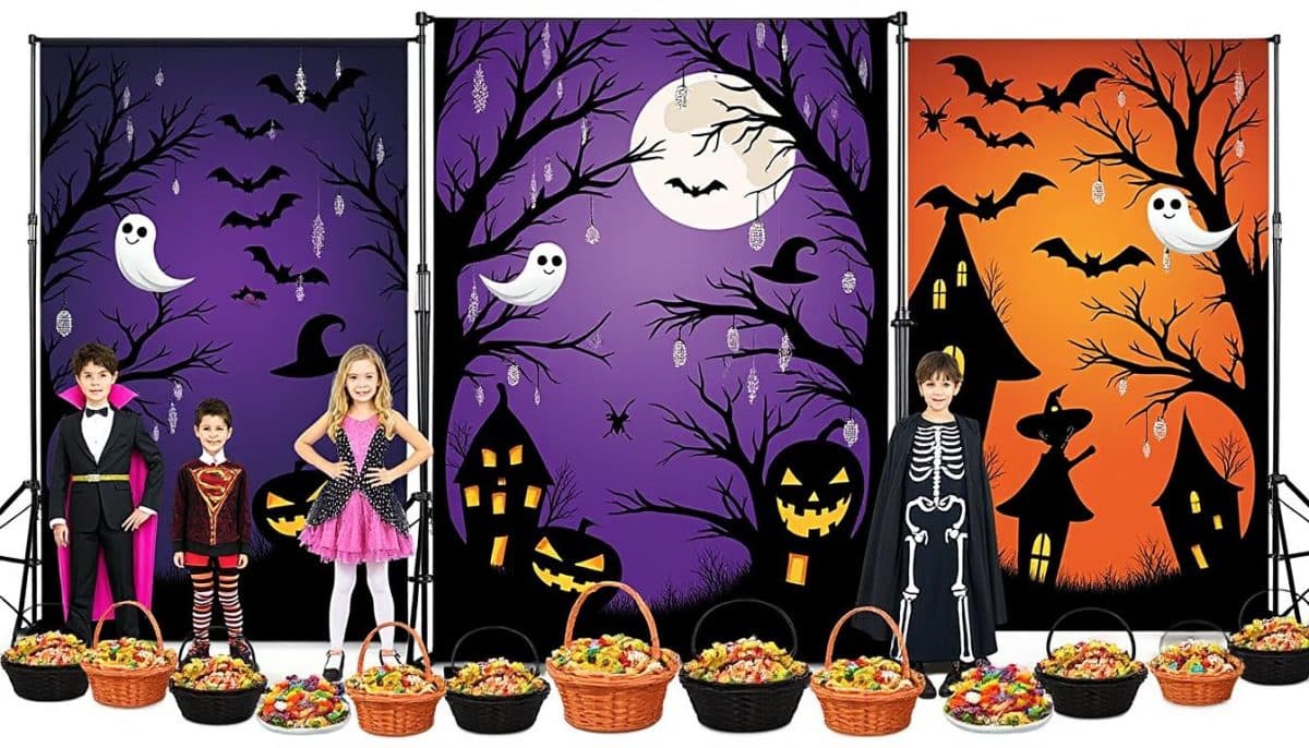 enhance your halloween decor with our portable, adjustable backdrop stands—perfect for creating the ultimate spooky photo booth or party setting. easy to assemble and ideal for any halloween event!