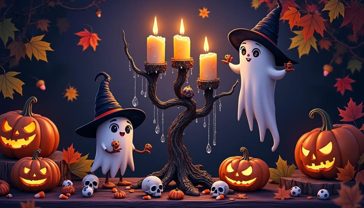 discover spine-chilling halloween candlesticks with scary designs, perfect for creating a haunting ambience at your party or spooky home decor setup.