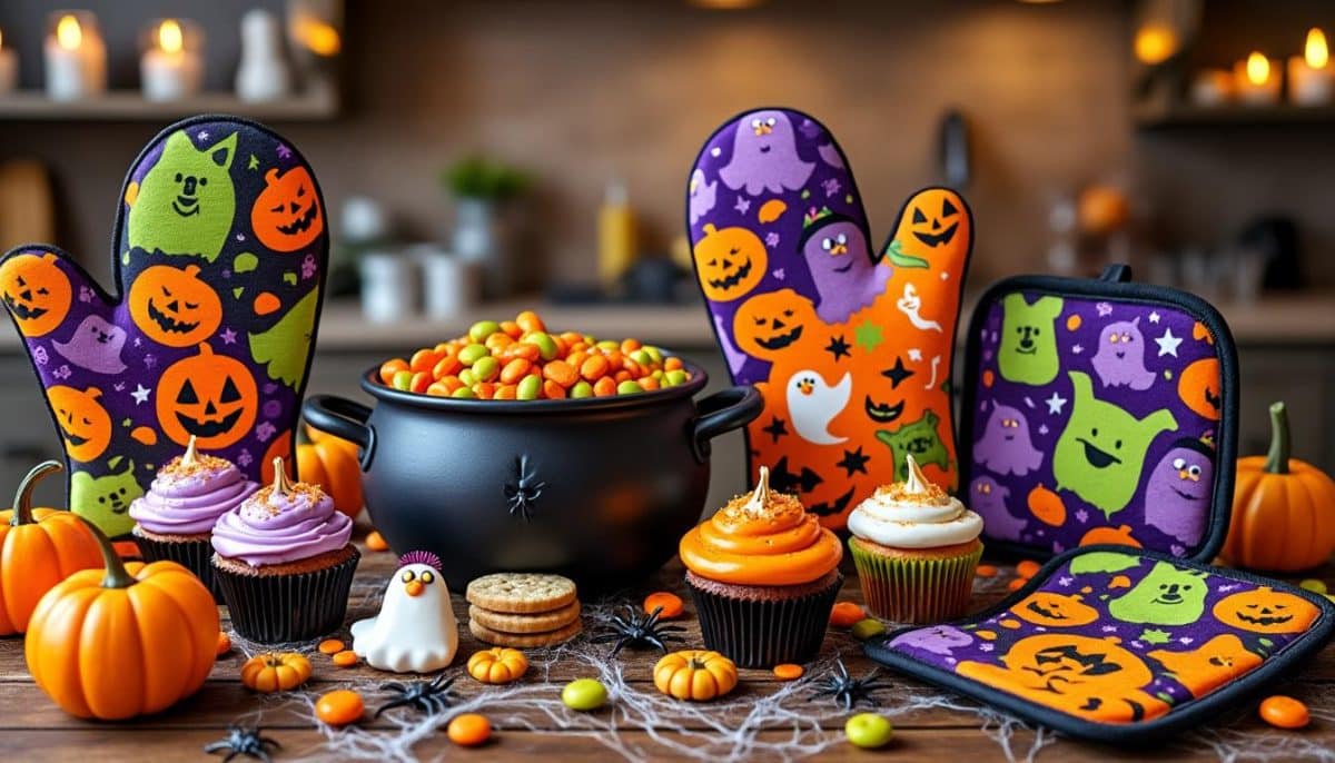 discover spooky and stylish halloween oven mitts and pot holders to add festive charm to your kitchen. perfect for baking, cooking, and entertaining this halloween season!