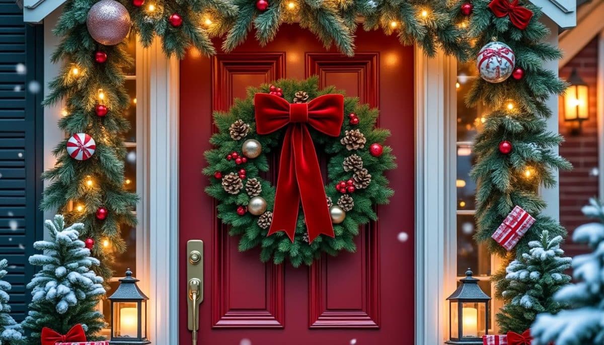 discover festive christmas door decorations including beautiful wreaths and creative ideas to welcome the holiday spirit into your home.