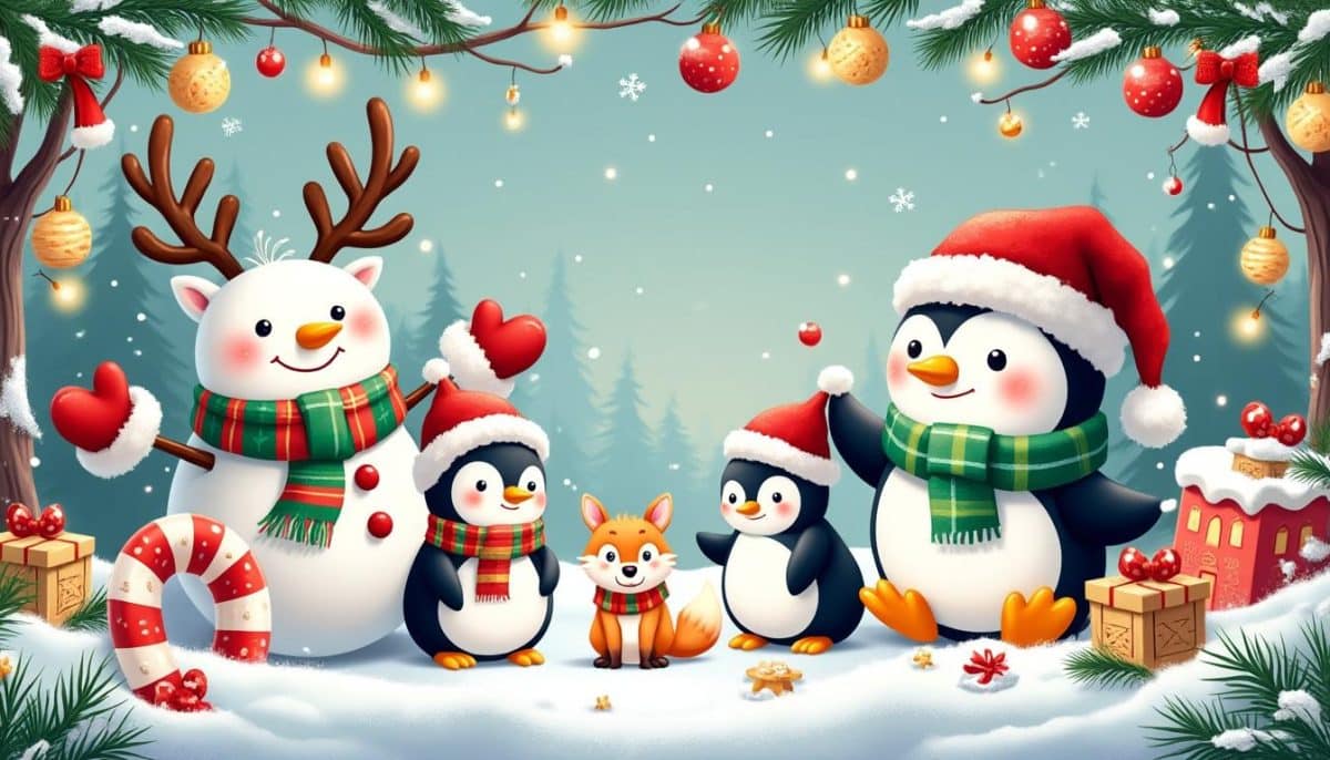 discover a collection of cute christmas wallpapers featuring adorable designs to brighten up your screen this holiday season.