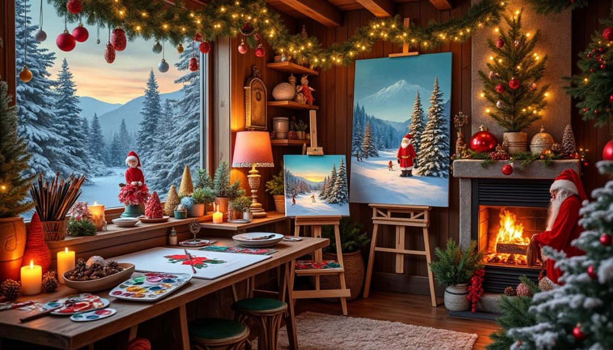 explore creative christmas paintings on canvas with inspiring art project ideas perfect for holiday decorating and festive crafting sessions.