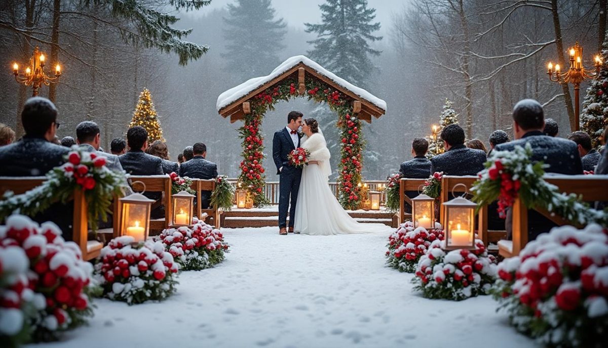 discover enchanting winter ceremony ideas for your christmas wedding, from festive decor to cozy themes that make your special day magical.