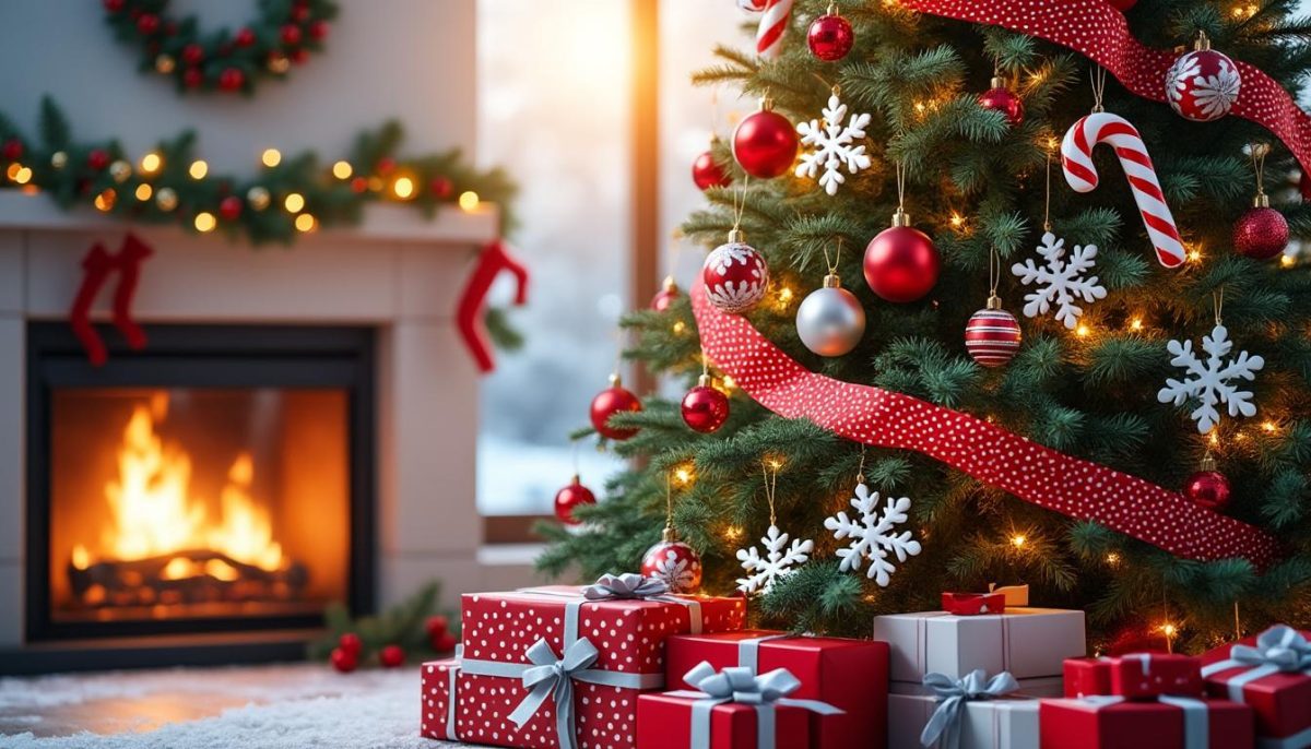 discover a festive red and white christmas tree decorated in a charming candy cane theme, perfect for adding a sweet and classic holiday touch to your home.