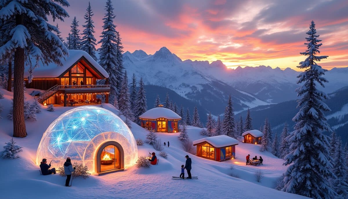 explorez notre sélection des 15 hébergements les plus atypiques des stations de ski, alliant confort et originalité. que vous rêviez de dormir dans un igloo, une cabane dans les arbres ou une roulotte, trouvez l'endroit parfait pour vivre une expérience unique au cœur des montagnes.